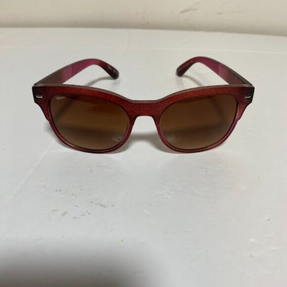 Affliction Red/Brown Gradient Wood Grain Women's Square Sunglasses - Picture 2 of 7